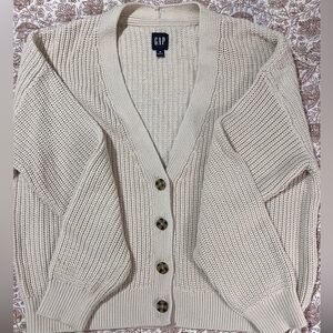 GAP Cream Button-Up Cardigan